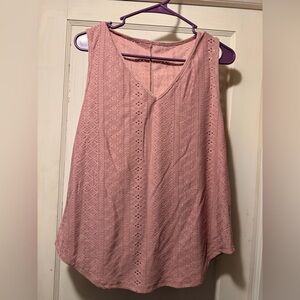 Pink Sleeveless Lace Top